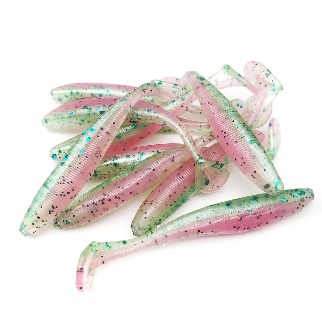 Paddle Tail Swimbait, 20 Pcs 1.97/2.36/2.76 Inch Soft Body Artificial Bait  Plastic Shad Lure for Bass Fishing, Fishy Flavor 