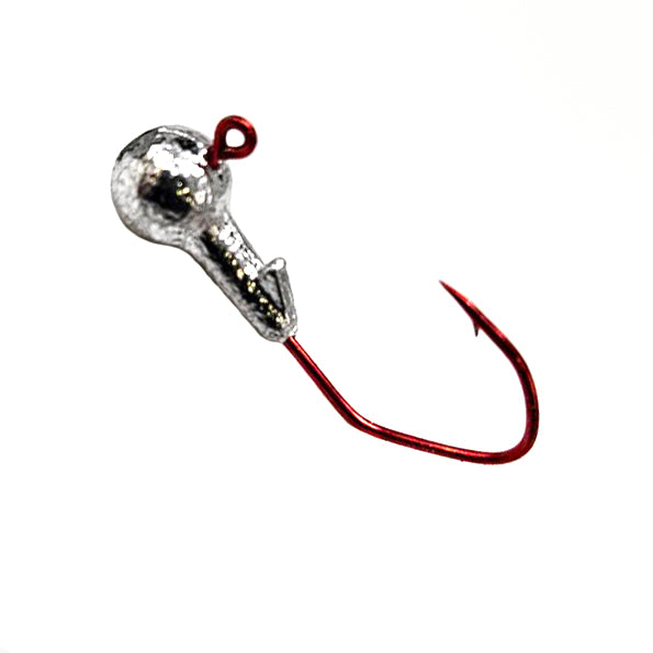 Red Sickle Jig Hooks - Collared