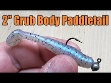 Load and play video in Gallery viewer, White - Grub Body Paddle Tails
