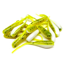 Load image into Gallery viewer, Chartreuse/White - 1&quot; Micro Shad Stinger Tails
