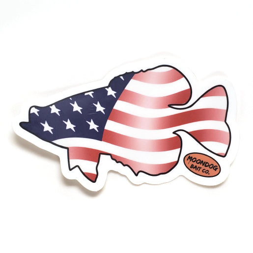 Crappie American Flag Sticker