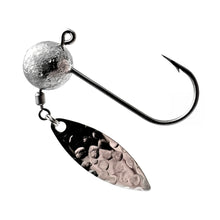 Load image into Gallery viewer, Micro/Finesse Underspin Jigs - Silver Hammered Willow Blade - 3pk

